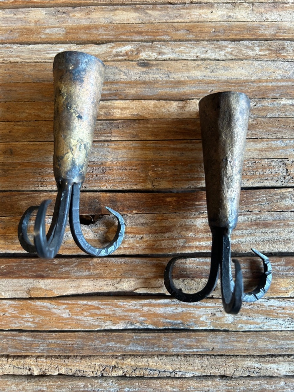 Set of two cool handmade candle holders